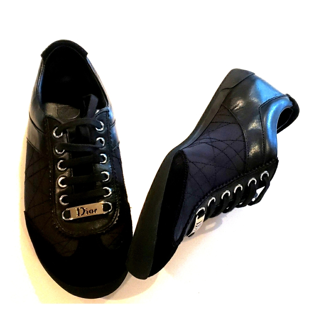 LIKE NEW Black Dior Cannage Sport Shoe sz 36.5